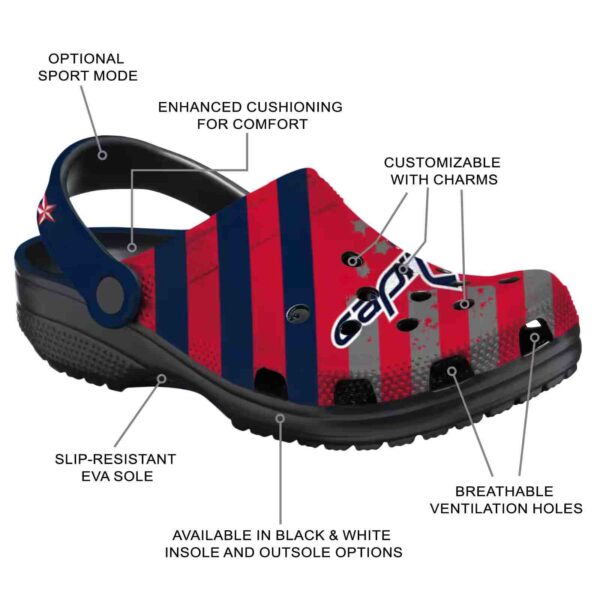 customized washington capitals star spangled graphic clog new arrival