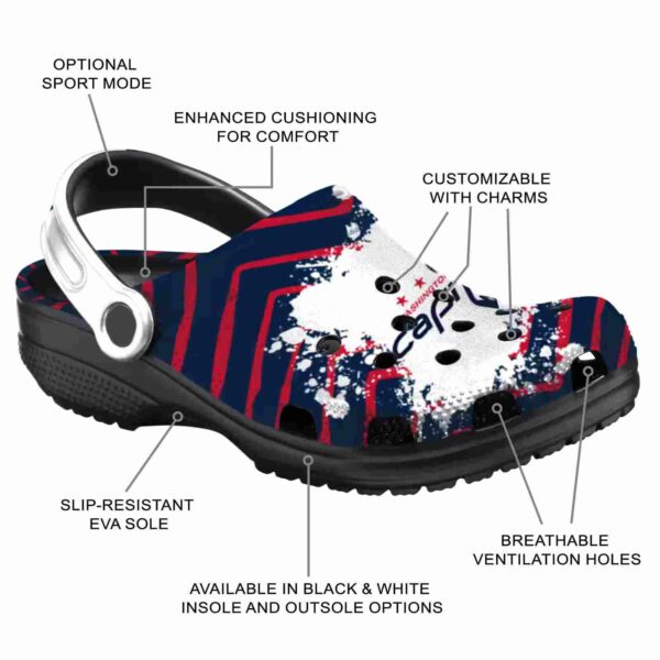customized washington capitals zigzag paint burst clog new arrival