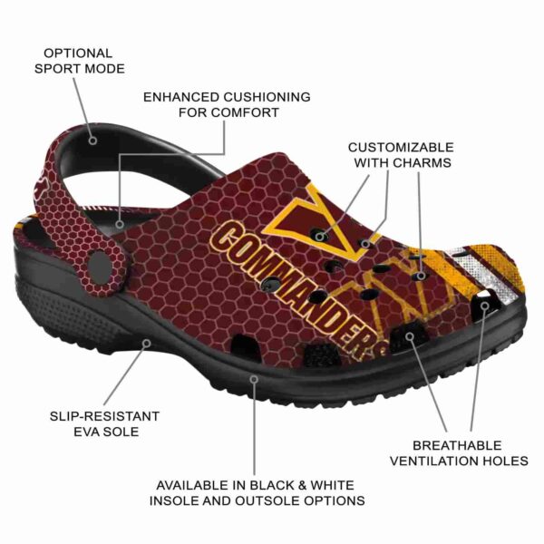 customized washington commanders contrasting stripes crocs new arrival