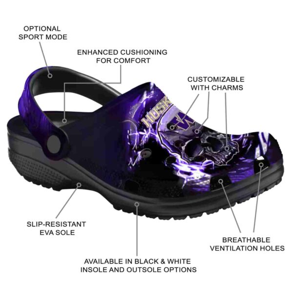 customized washington huskies gothic skull crocs new arrival