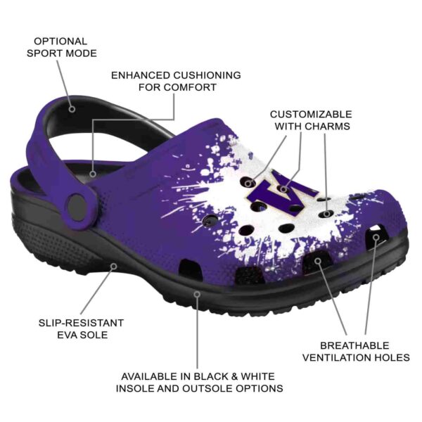 customized washington huskies splatter background crocs new arrival