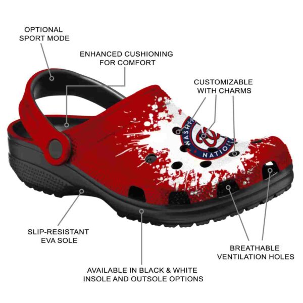 customized washington nationals splatter background crocs new arrival