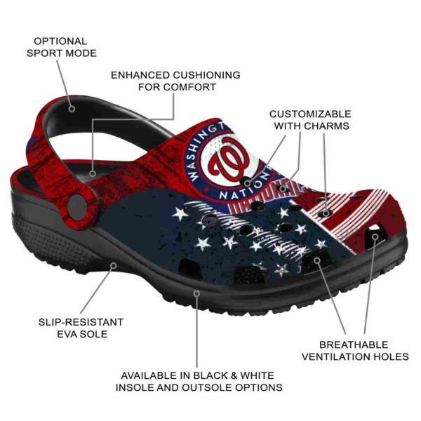 customized washington nationals star spangled side pattern crocs new arrival