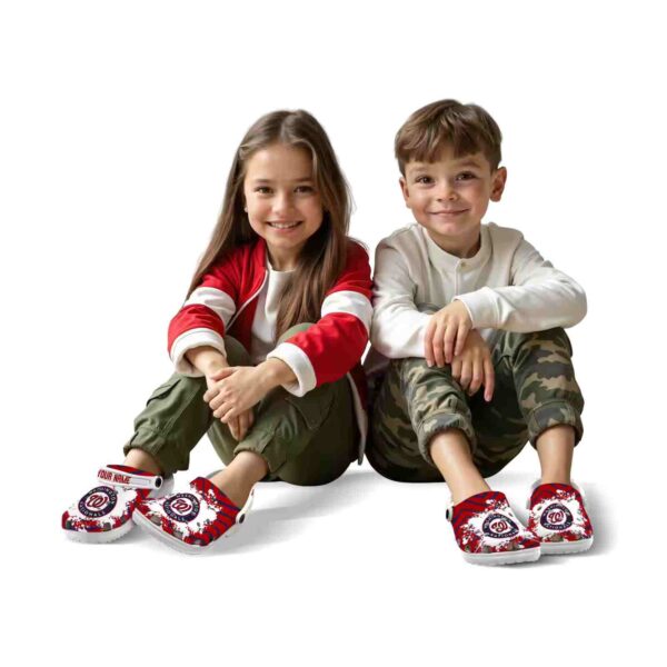 customized washington nationals zigzag paint burst crocs fashion forward