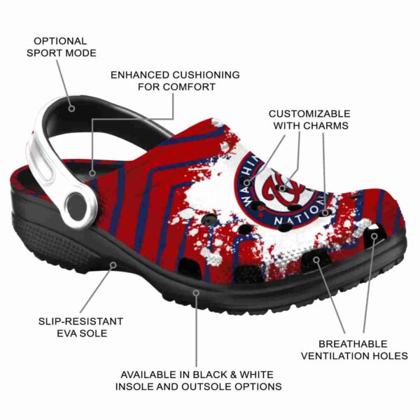 customized washington nationals zigzag paint burst crocs new arrival