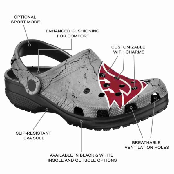 customized washington state cougars cracked texture clog new arrival
