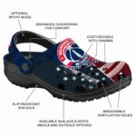 customized washington wizards star spangled side pattern clog best selling