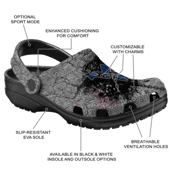 customized west virginia mountaineers cracked ground texture crocs new arrival