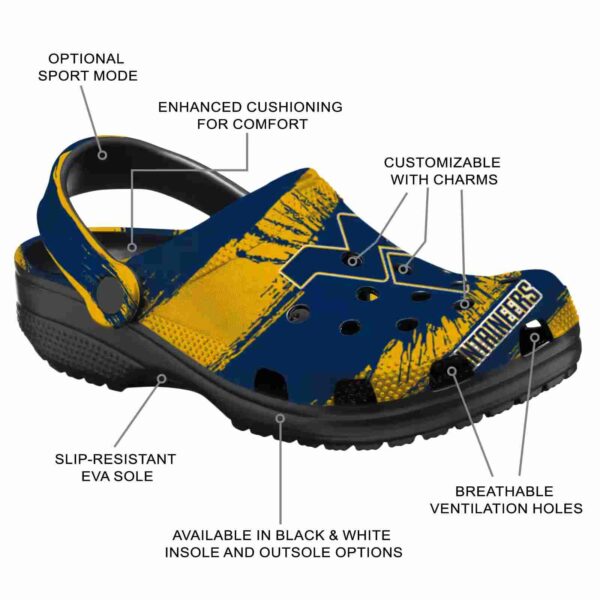 customized west virginia mountaineers paint splatter graphics crocs new arrival