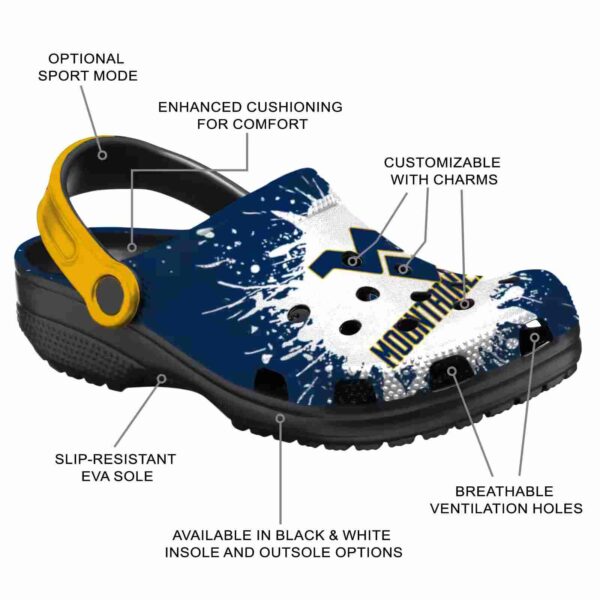 customized west virginia mountaineers splash art crocs new arrival