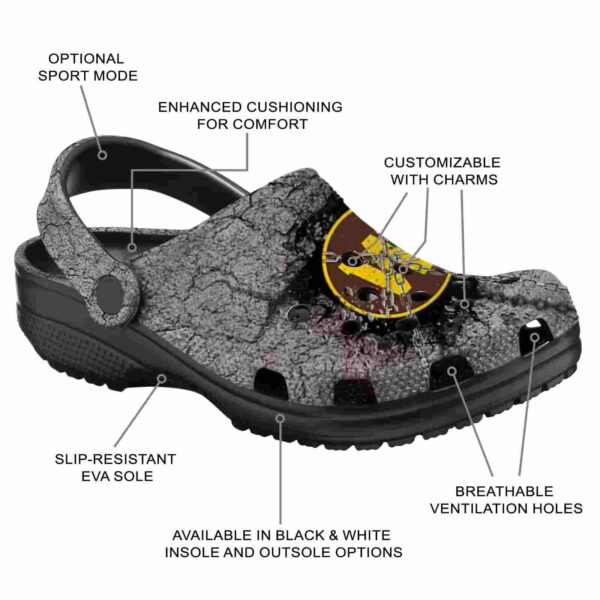 customized western michigan broncos cracked ground texture clog new arrival