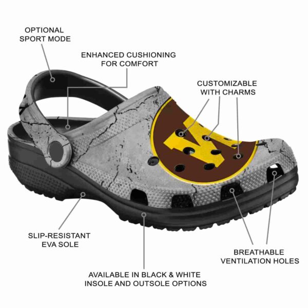 customized western michigan broncos cracked texture clog new arrival