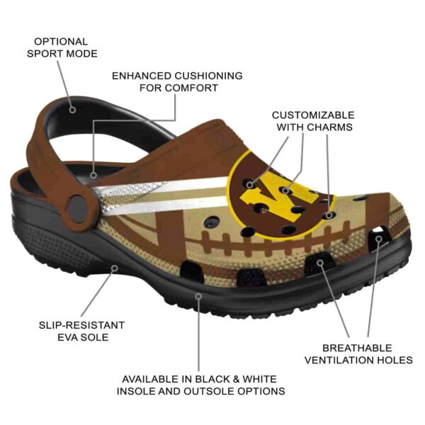 customized western michigan broncos football motif clog new arrival