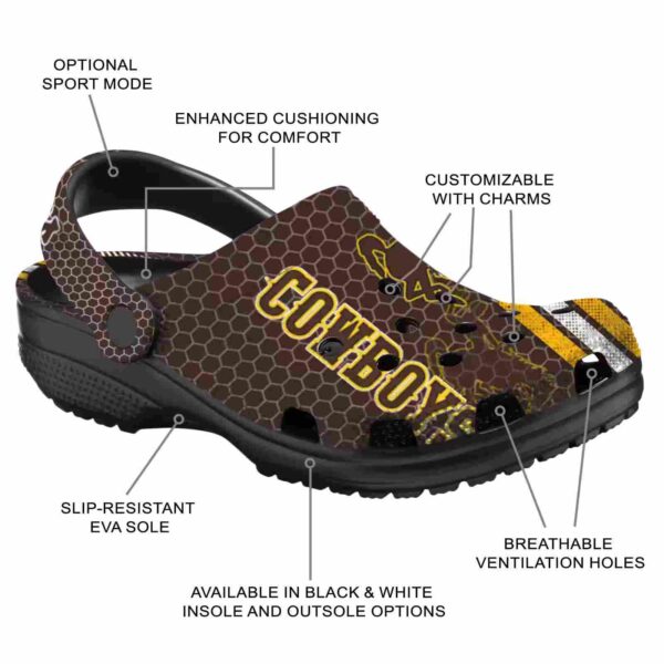 customized wyoming cowboys contrasting stripes clog new arrival