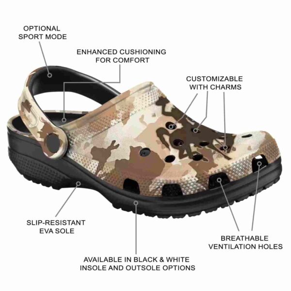 customized wyoming cowboys desert camo clog new arrival
