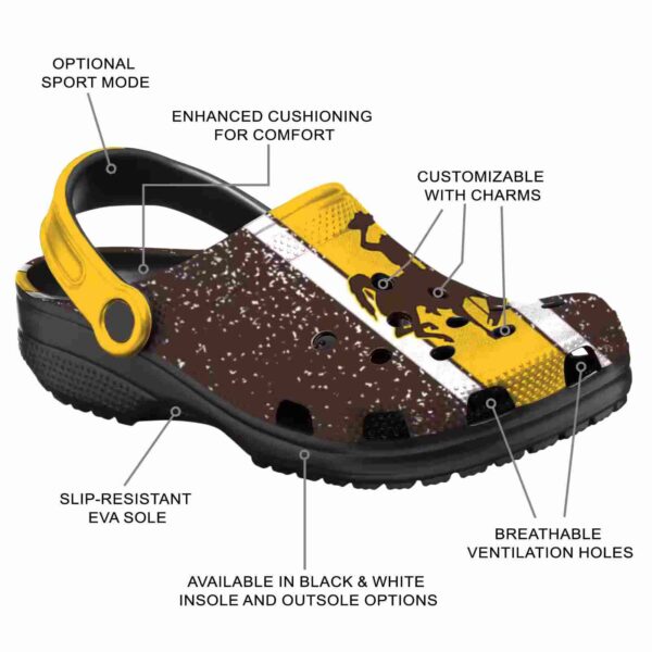 customized wyoming cowboys vertical stripes clog new arrival