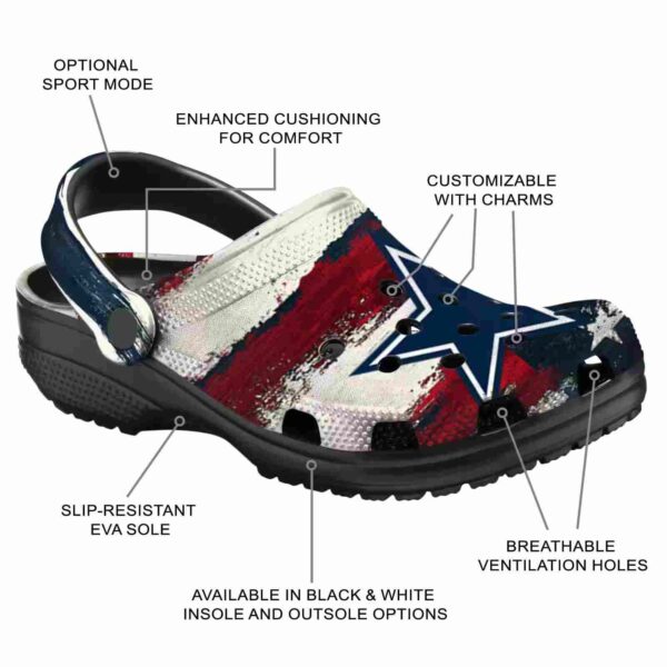 dallas cowboys patriotic stripes crocs new arrival
