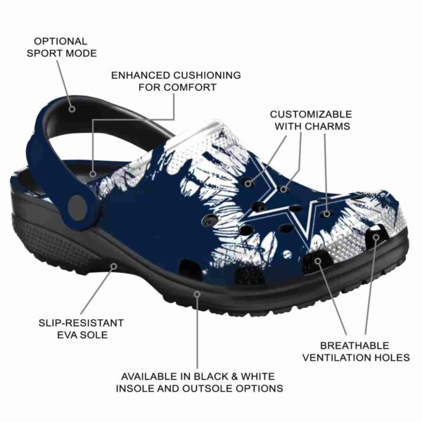 dallas cowboys splatter graphics crocs new arrival