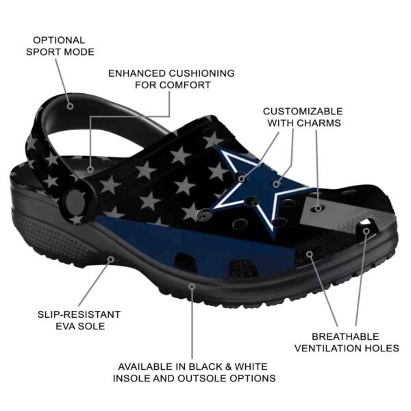 dallas cowboys stellar stripes theme crocs new arrival