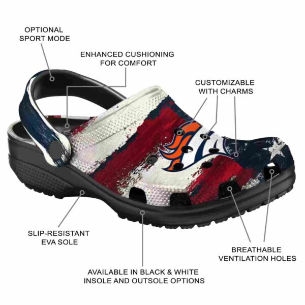 denver broncos patriotic stripes crocs new arrival