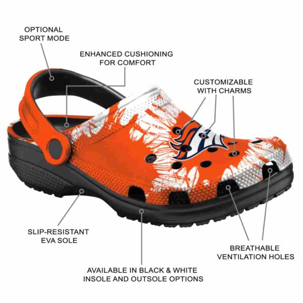 denver broncos splatter graphics crocs new arrival
