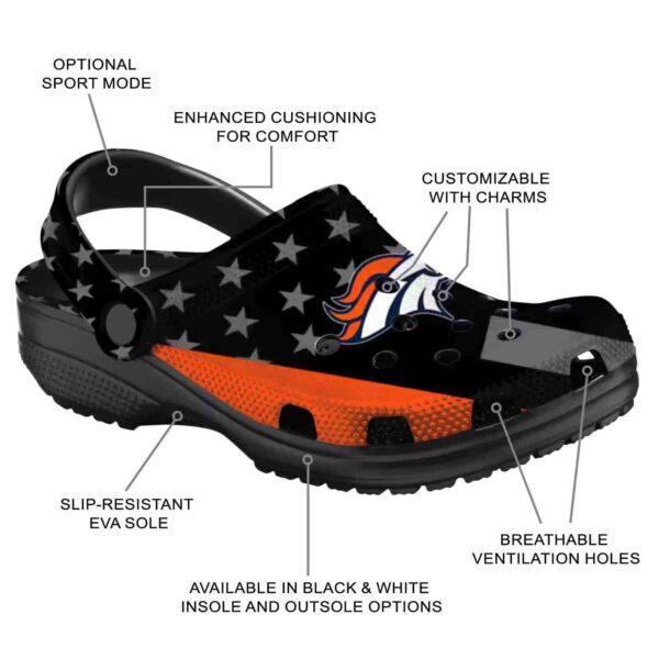 denver broncos stellar stripes theme crocs new arrival