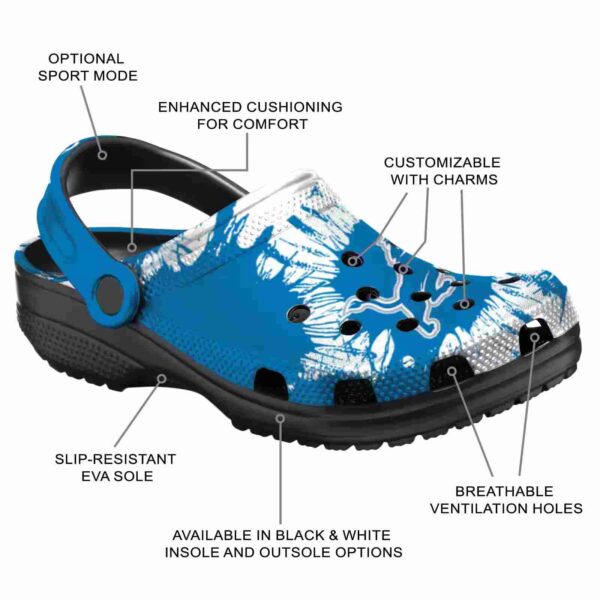 detroit lions splatter graphics crocs new arrival