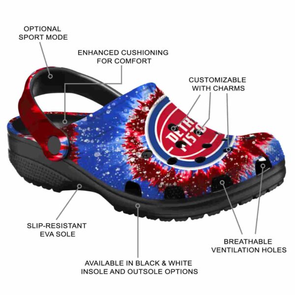 detroit pistons radiant burst effect clog new arrival