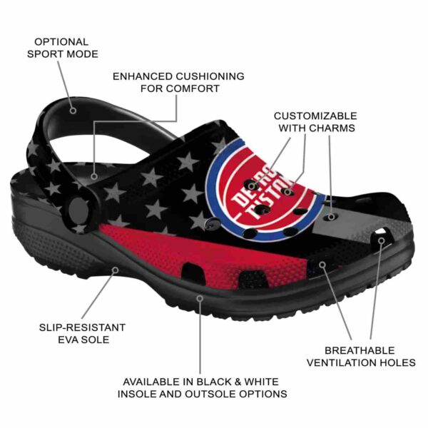 detroit pistons stellar stripes theme clog new arrival