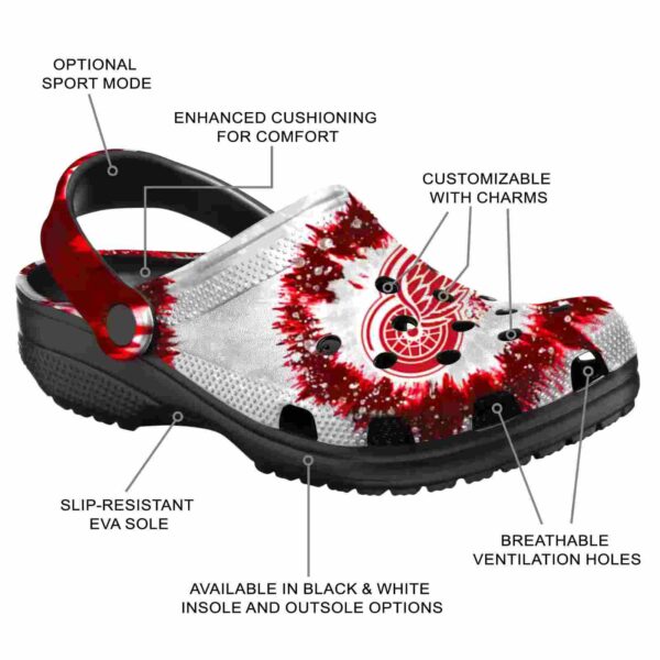 detroit red wings radiant burst effect clog new arrival
