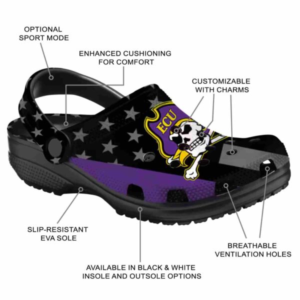 east carolina pirates stellar stripes theme clog new arrival