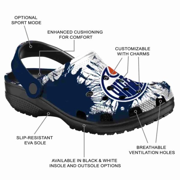 edmonton oilers splatter graphics clog new arrival