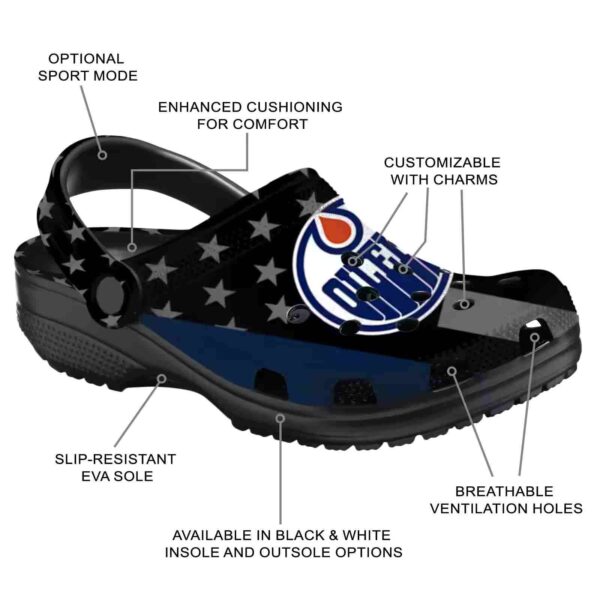 edmonton oilers stellar stripes theme clog new arrival