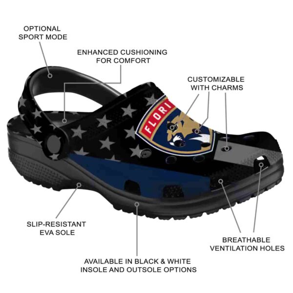 florida panthers stellar stripes theme clog new arrival