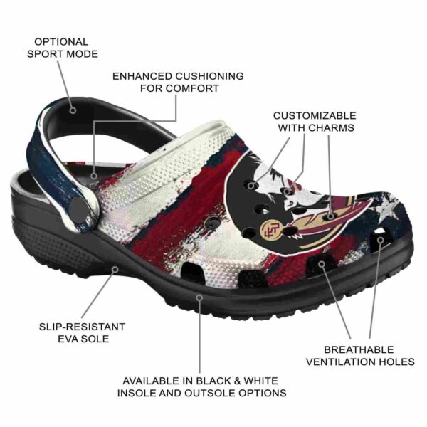 florida state seminoles patriotic stripes crocs new arrival
