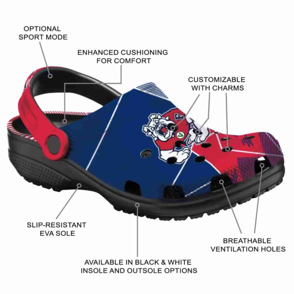 fresno state bulldogs geometric background clog new arrival