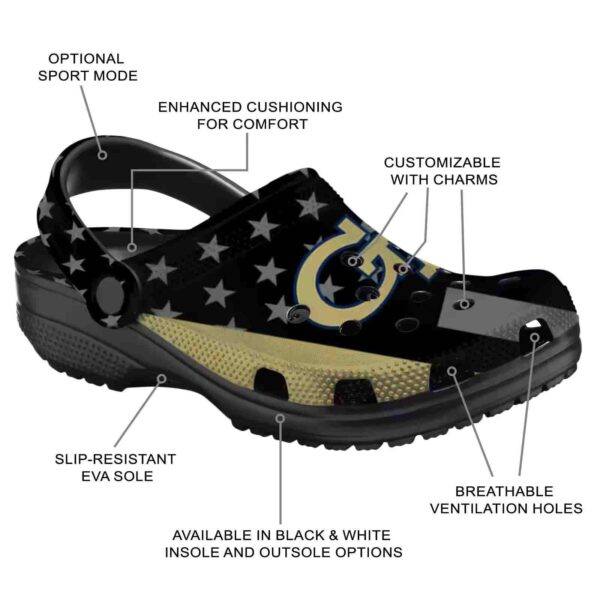 georgia tech yellow jackets stellar stripes theme clog new arrival