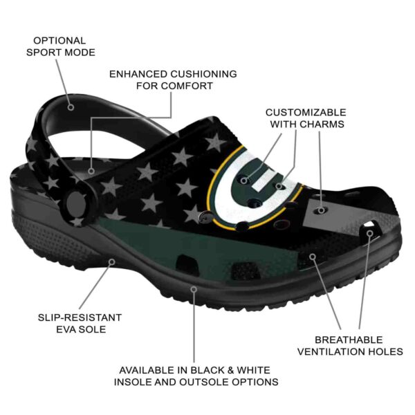 green bay packers stellar stripes theme crocs new arrival