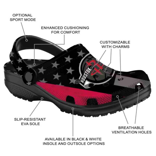 houston rockets stellar stripes theme clog new arrival