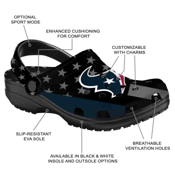 houston texans stellar stripes theme crocs new arrival