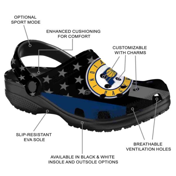 indiana pacers stellar stripes theme clog new arrival