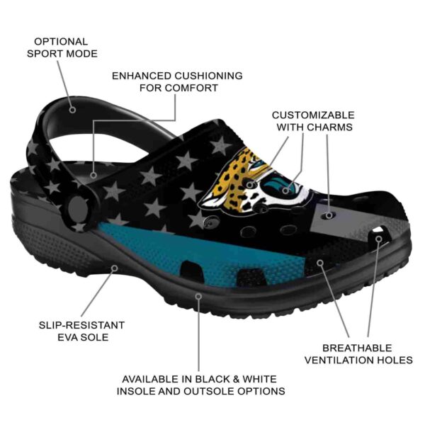 jacksonville jaguars stellar stripes theme crocs new arrival