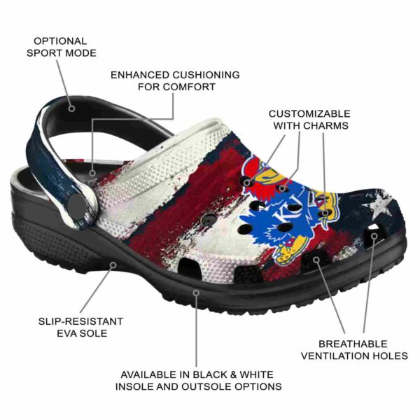 kansas jayhawks patriotic stripes crocs new arrival