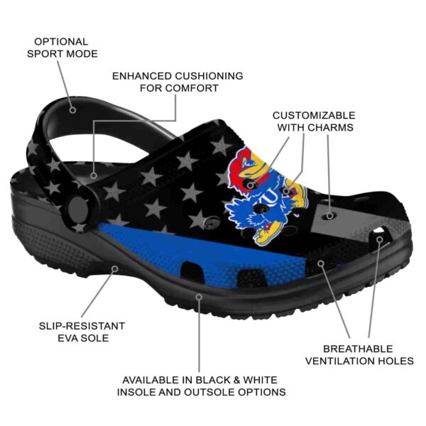 kansas jayhawks stellar stripes theme crocs new arrival
