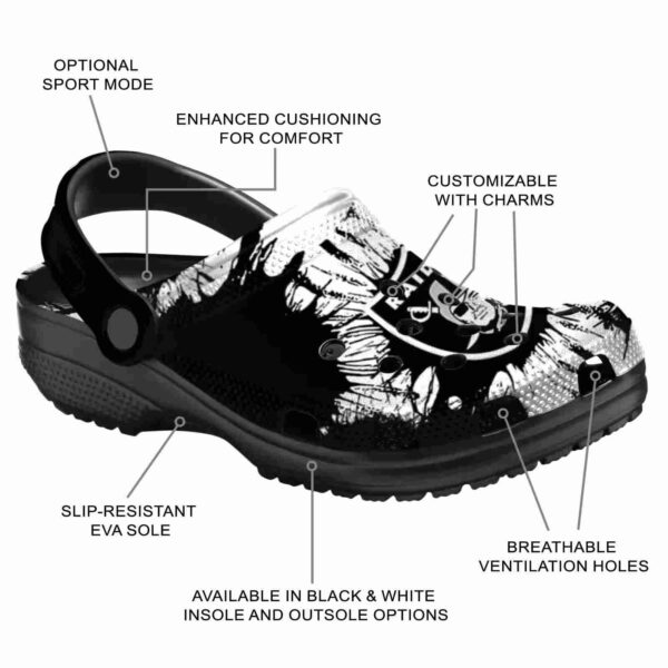 las vegas raiders splatter graphics crocs new arrival