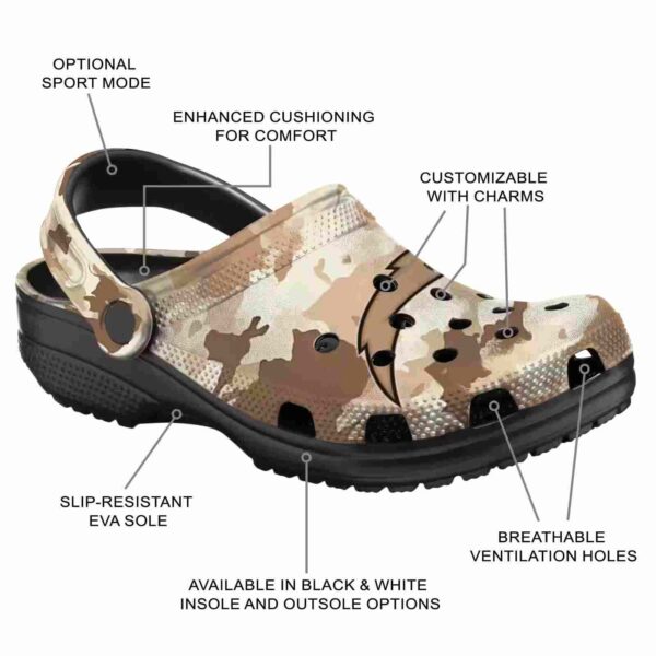 los angeles chargers desert camo crocs new arrival