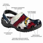 Los Angeles Chargers Patriotic Stripes Crocs Fashion forward