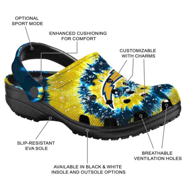 los angeles chargers radiant burst effect crocs new arrival