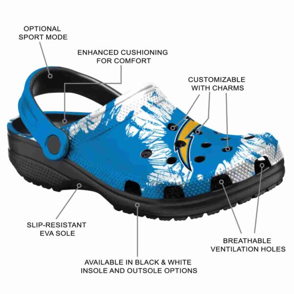 los angeles chargers splatter graphics crocs new arrival