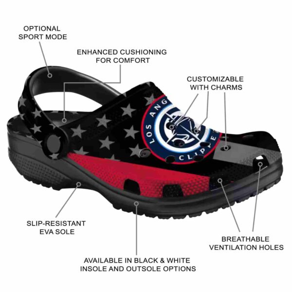 los angeles clippers stellar stripes theme clog new arrival